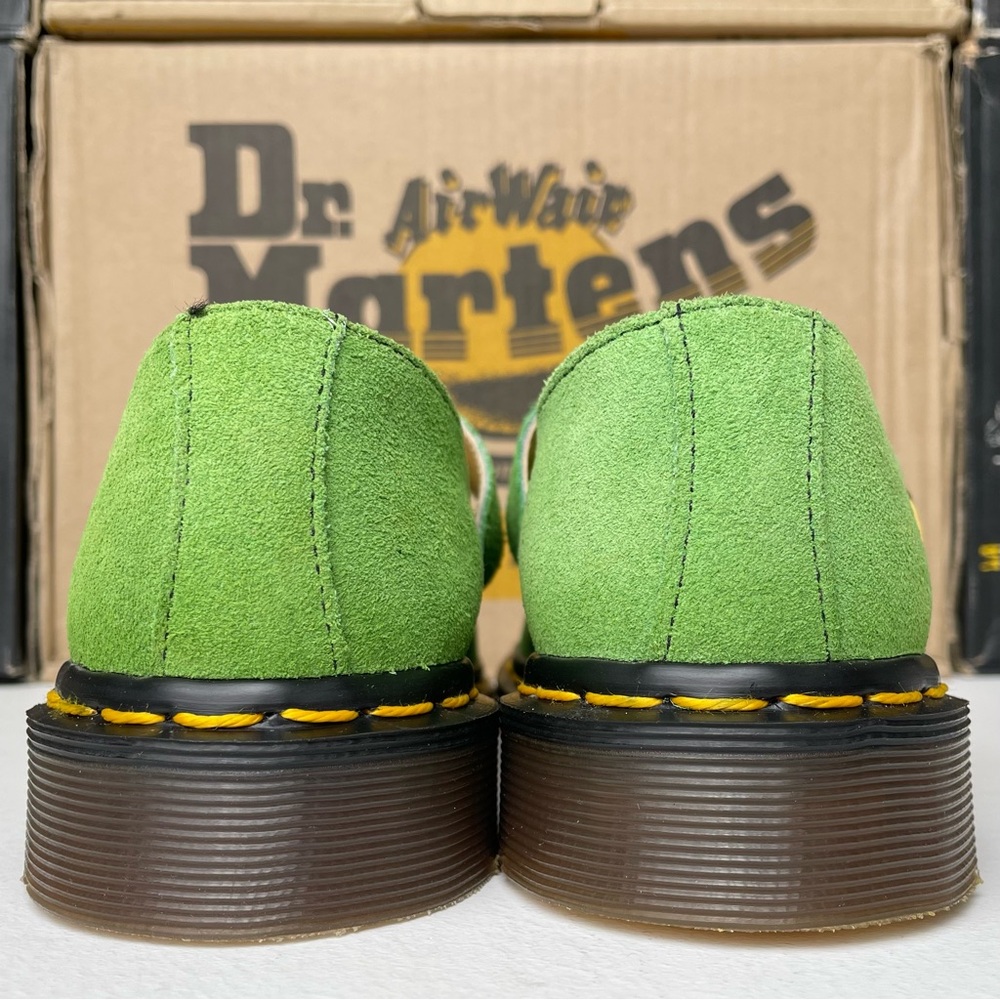 Vintage Dr. Martens England Green Suede Leather Point Toe Strap Mary Janes UK 4 - Picture 9 of 15